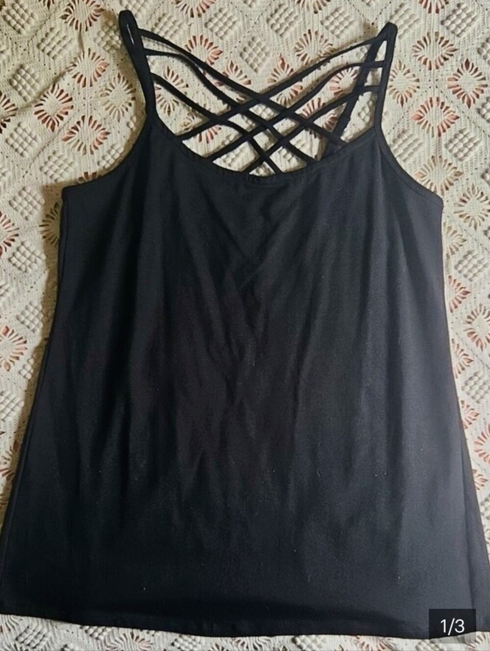 TORRID Black Crisscross Front Strappy Tank Sz 1